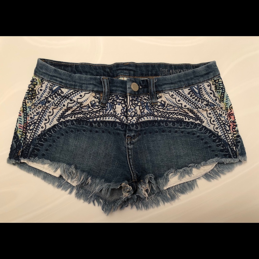Embroidered jean shorts